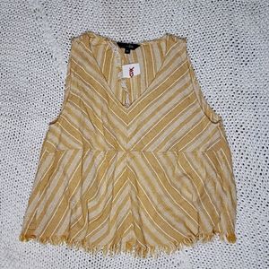 Yellow Striped Open Back Tank